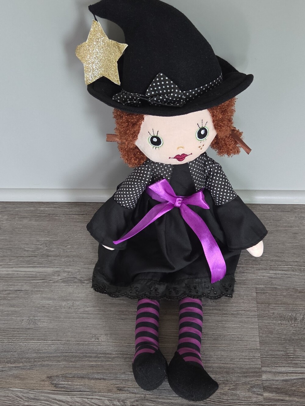 Rare Ganz Clarice Witch Rag Doll 20" Pigtails  Stuffy Halloween Collection